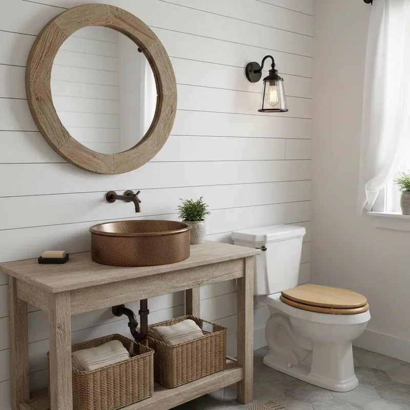 Farmhouse Half Bathroom Ideas