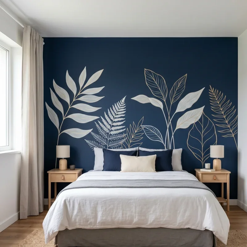 Navy Blue Accent Wall Bedroom Ideas