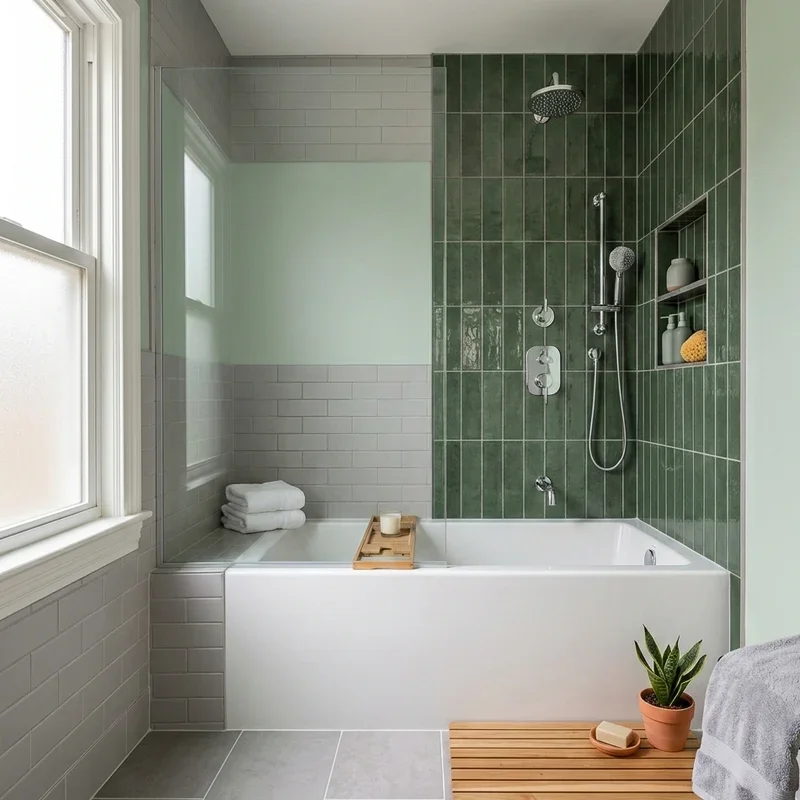 Grey and Green Bathroom Ideas