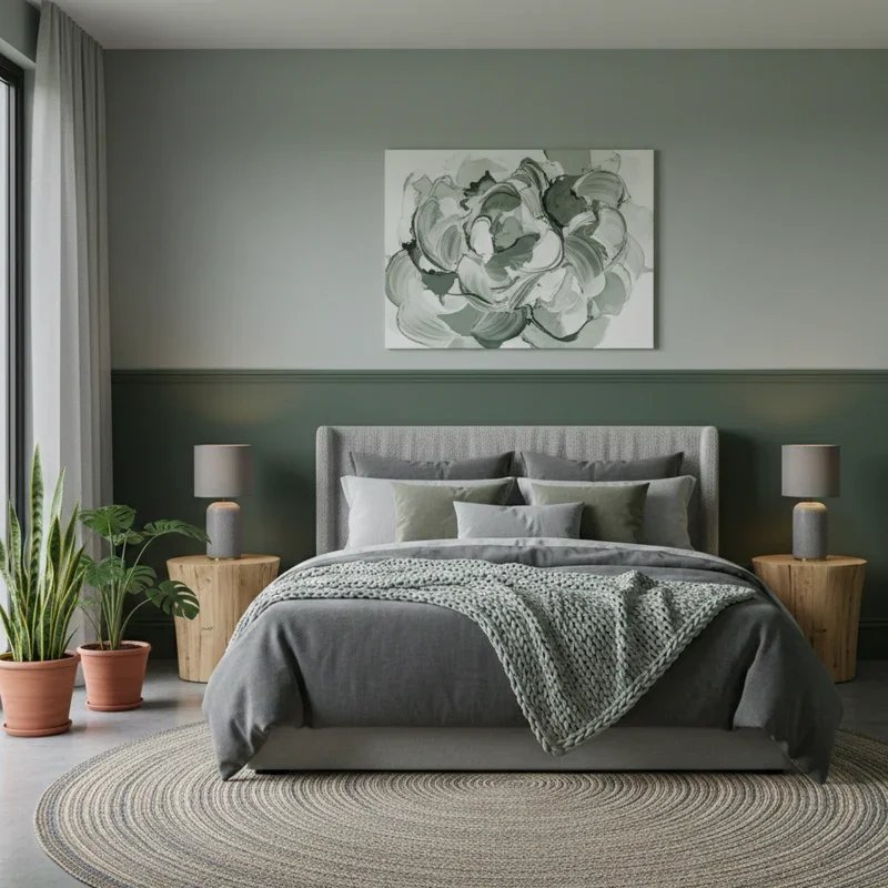 Green and Grey Bedroom Ideas