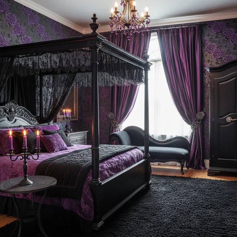 Purple and Black Bedroom Ideas