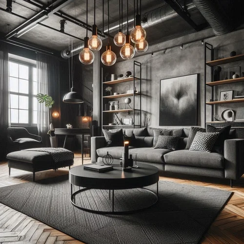 View of 15 Stunning Black and Grey Living Room Ideas for Elegance
