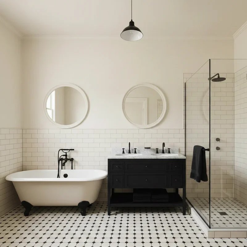 Black and Cream Bathroom Ideas