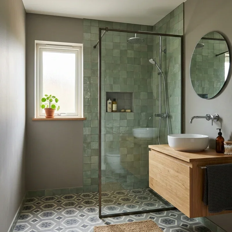 Grey and Green Bathroom Ideas