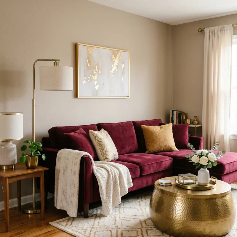 Burgundy Couch Living Room Ideas
