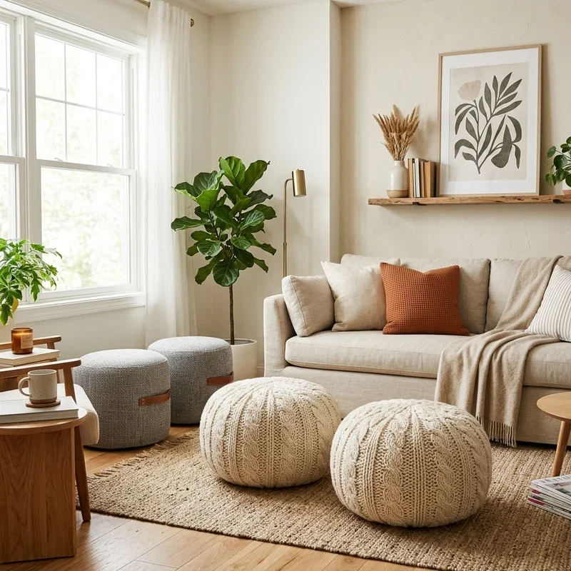 Pouf Living Room Ideas