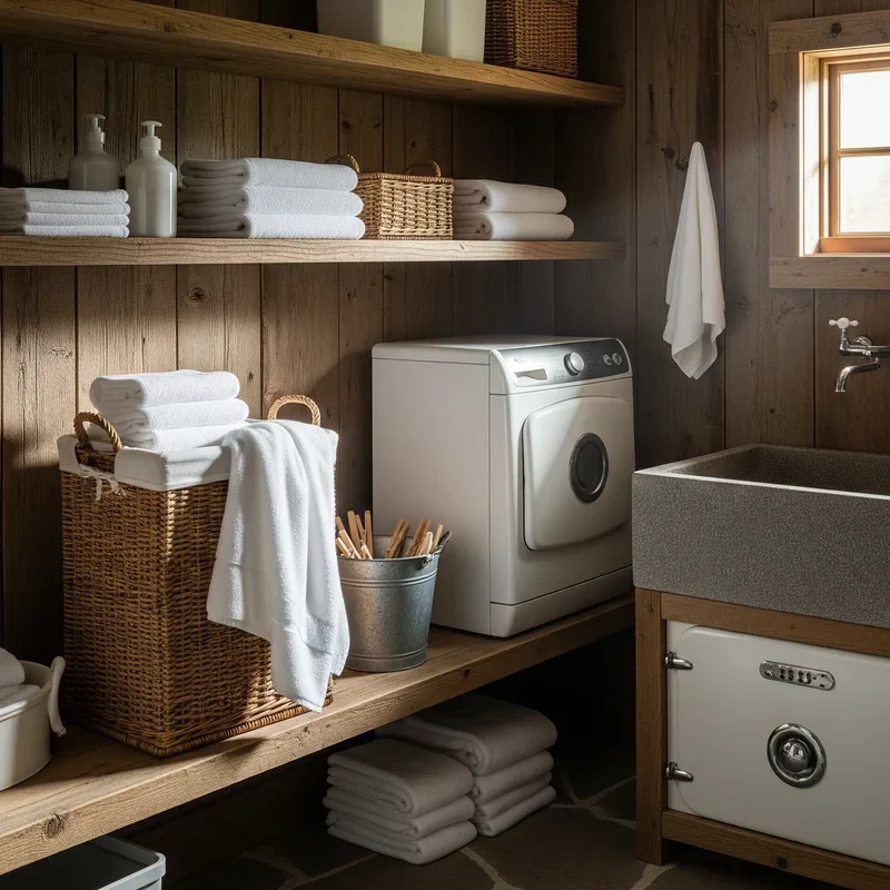 15 Rustic Laundry Room Ideas to Add Cozy Charm