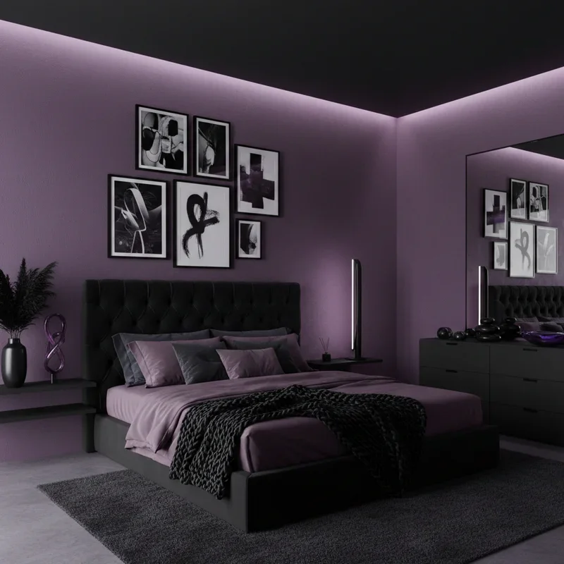 Purple and Black Bedroom Ideas