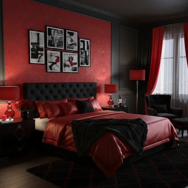 Red and Black Bedroom Ideas