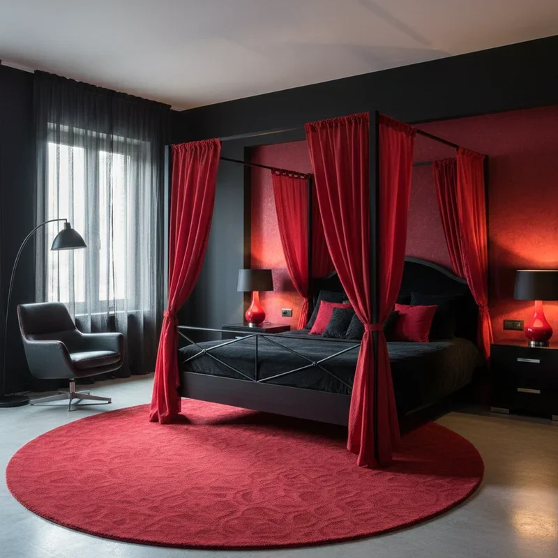Red and Black Bedroom Ideas