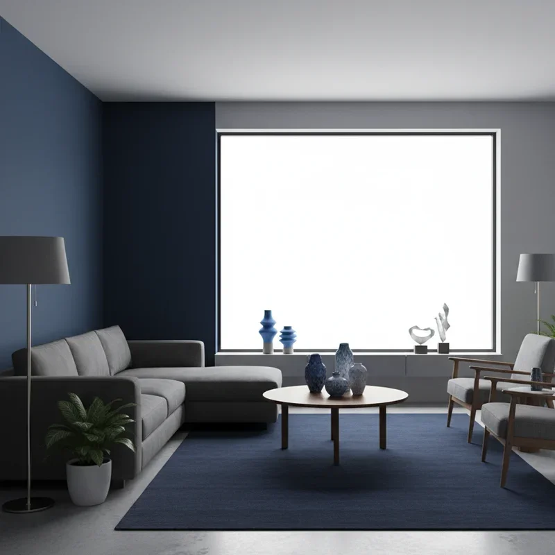 Navy Blue and Grey Living Room Ideas