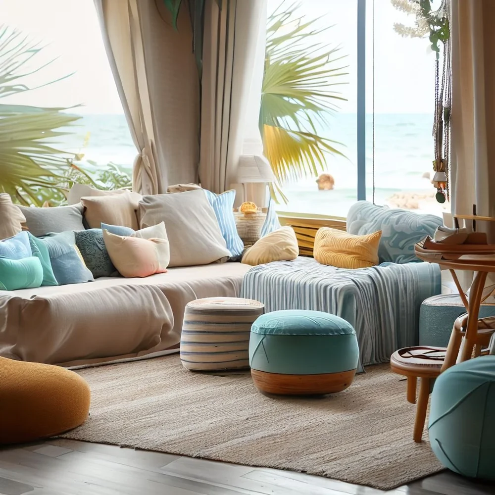 Beach Themed Living Room on a Budget