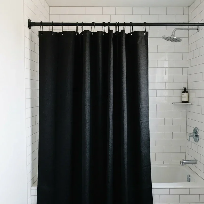 Black Shower Curtain Bathroom Ideas