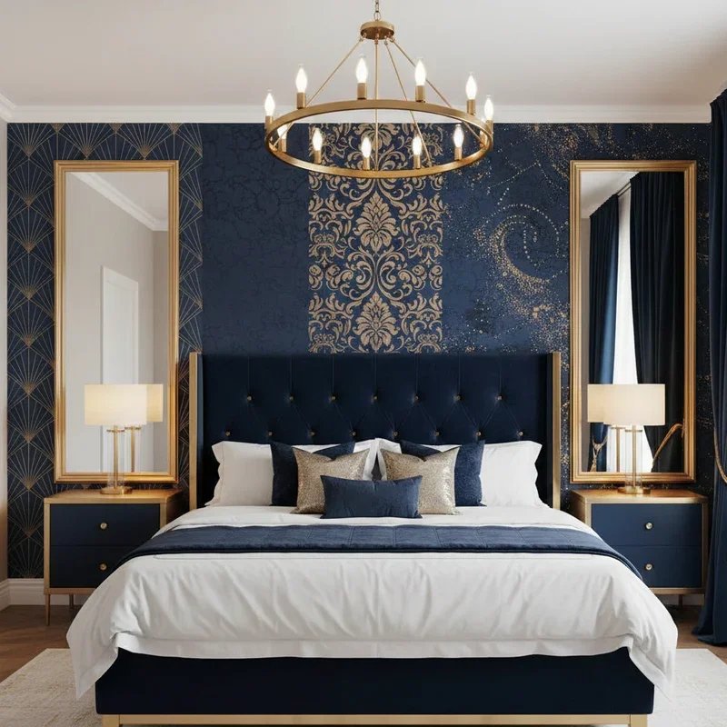 Navy Blue and Gold Bedroom Ideas