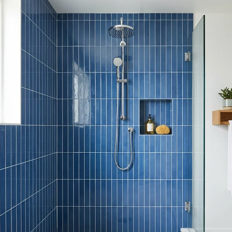 Blue Subway Tile Bathroom Ideas