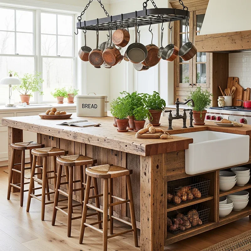 15 Farmhouse Kitchen Island Ideas for Warm Kitchens