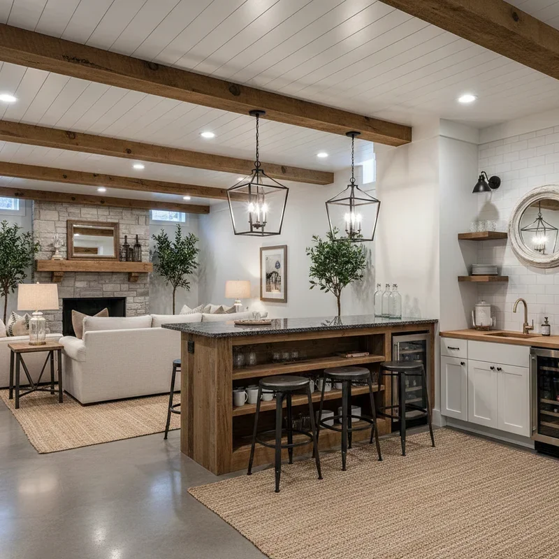 Modern Farmhouse Basement Ideas