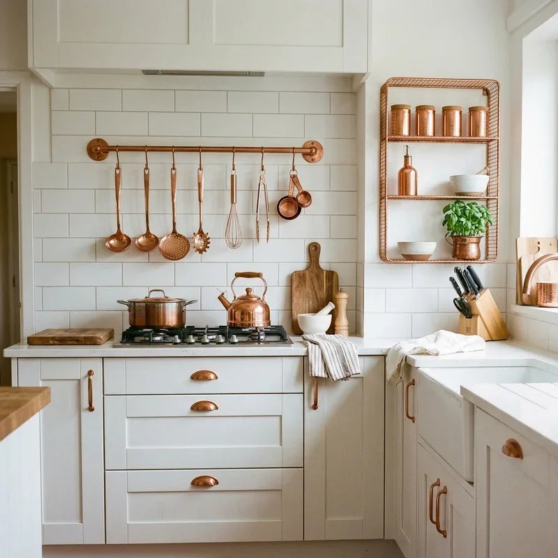 White and Copper Kitchen Ideas