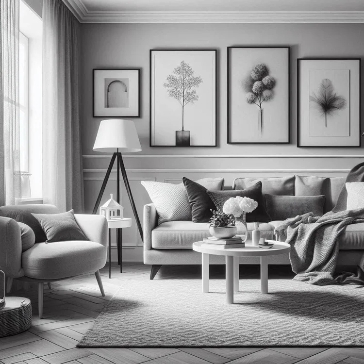 15 Black, White, and Grey Living Room Ideas