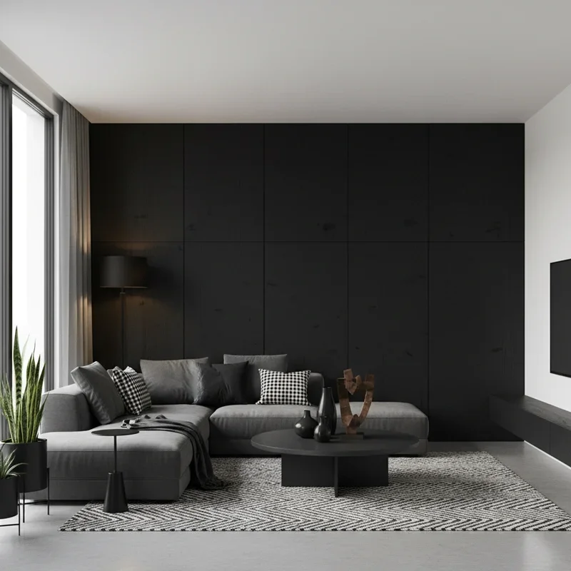 Black Wall Living Room Ideas