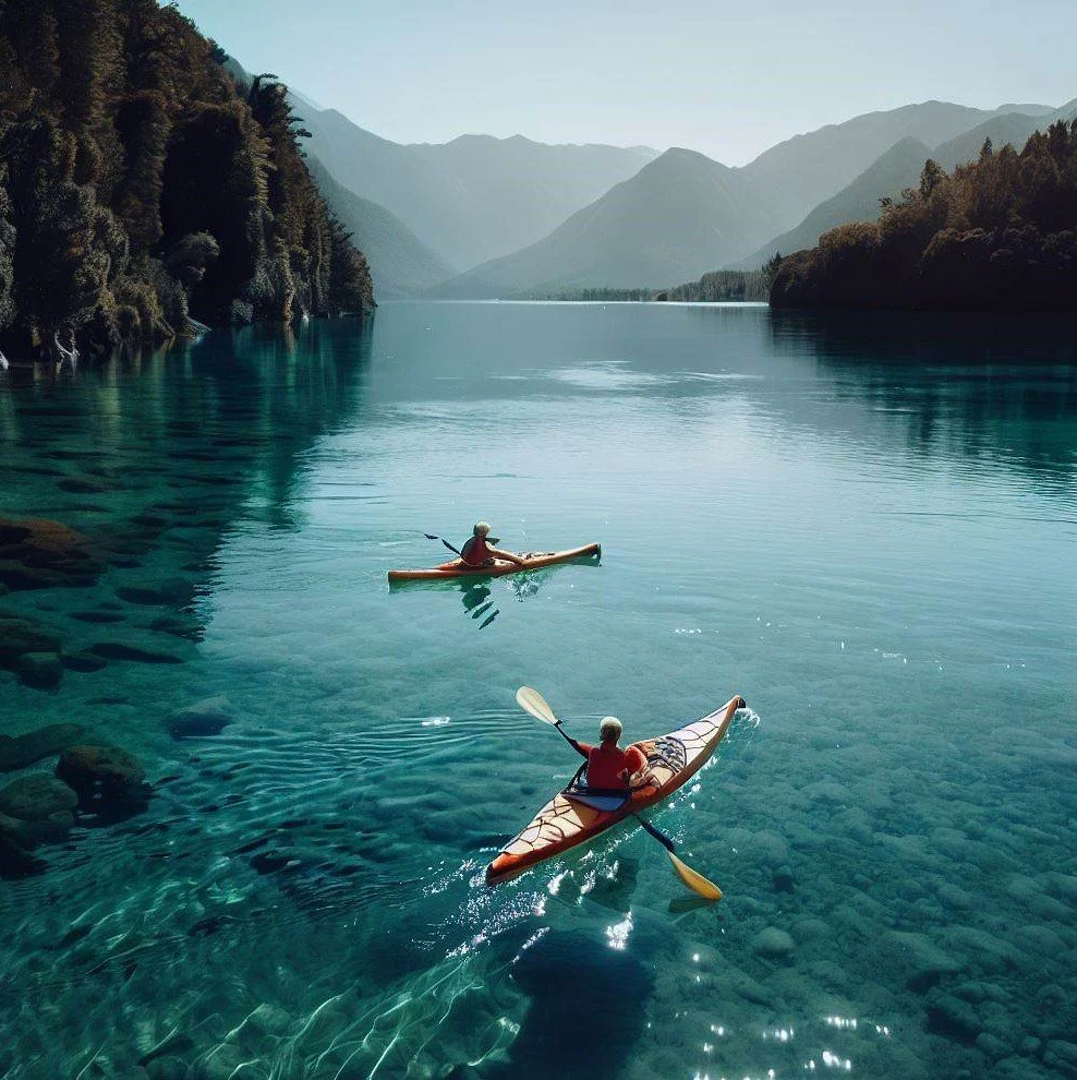Kayakers exploring pristine waters