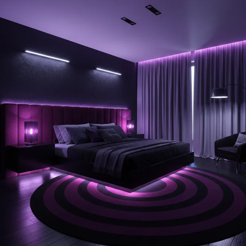Purple and Black Bedroom Ideas