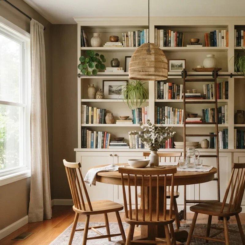 Dining Room with Bookshelves Ideas