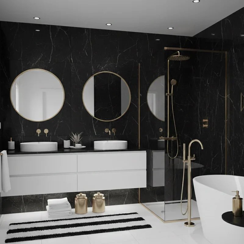 Black White and Gold Bathroom Ideas