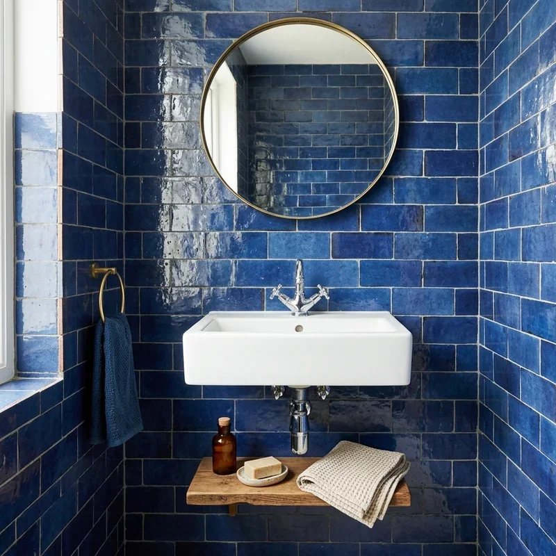 Blue Subway Tile Bathroom Ideas