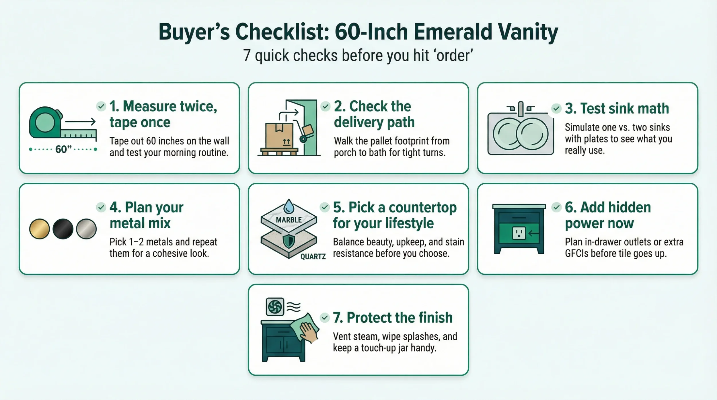 Best 60-Inch Emerald Green Bathroom Vanities