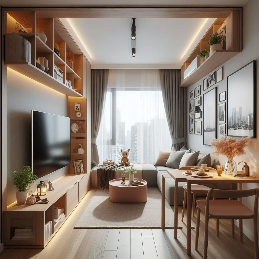 15 Small Living Room Ideas with TV and Dining Table