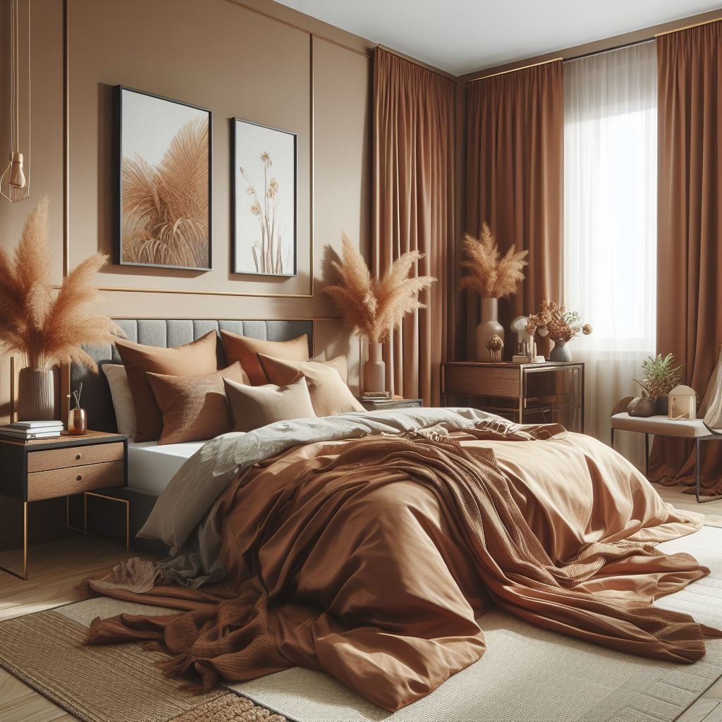 Brown modern bedroom discount