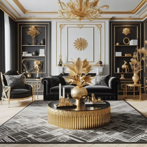 15 Luxurious Black and Gold Living Room Ideas