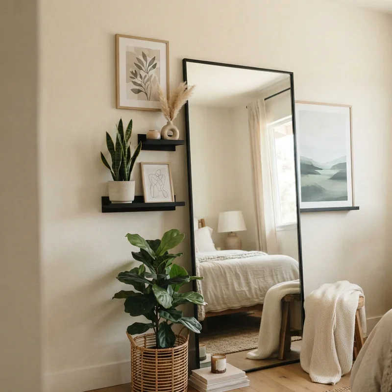 Bedroom Floor Mirror Decorating Ideas