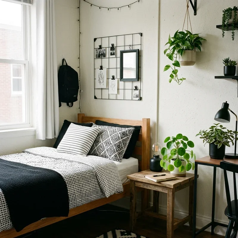 Black and White Dorm Room Ideas