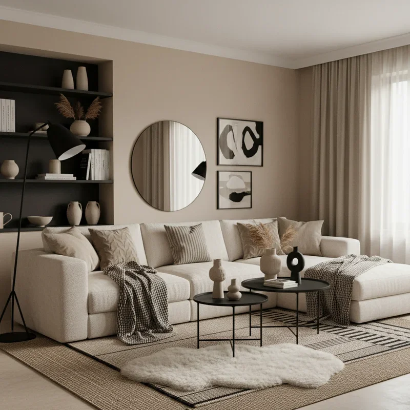 Black and Beige Living Room Ideas