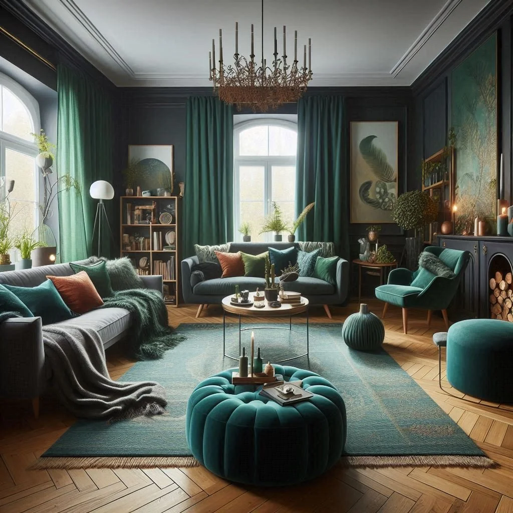 15 Forest Green Dark Green Living Room Ideas