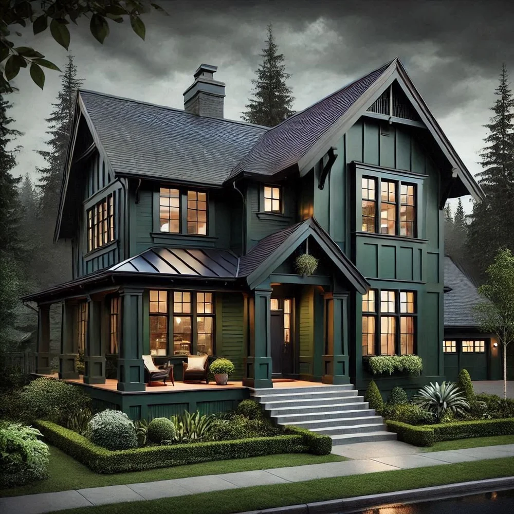 15 Dark Green House with Black Trim Ideas to Try