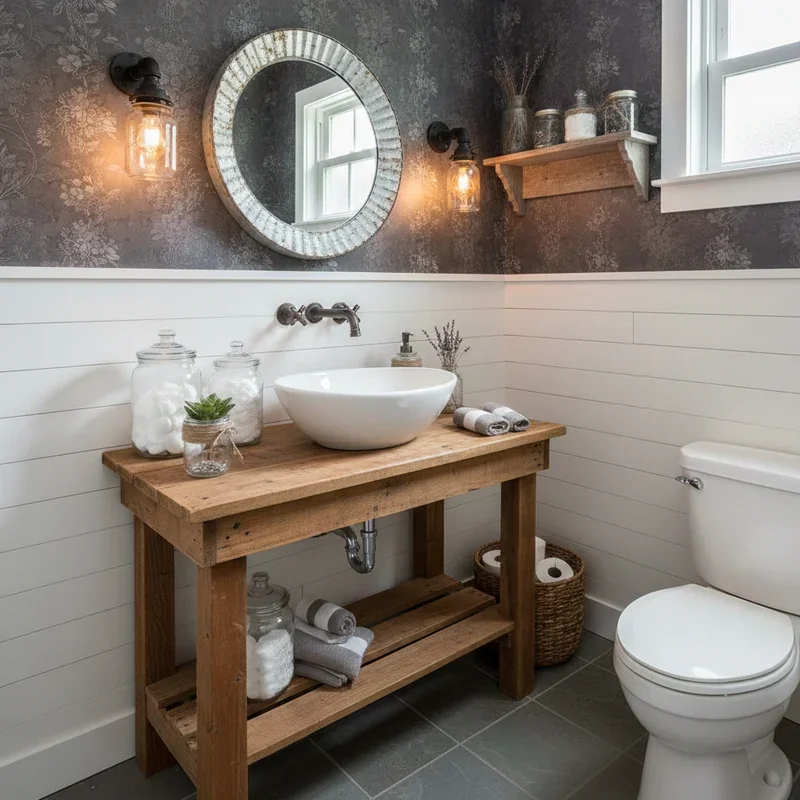Farmhouse Half Bathroom Ideas