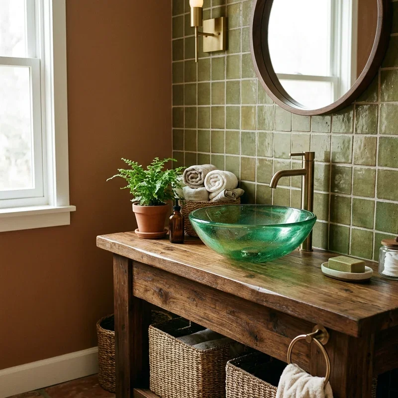 Green and Brown Bathroom Ideas