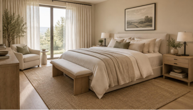 How to Make a Tan Bedroom Feel Warm, Airy and Relaxing