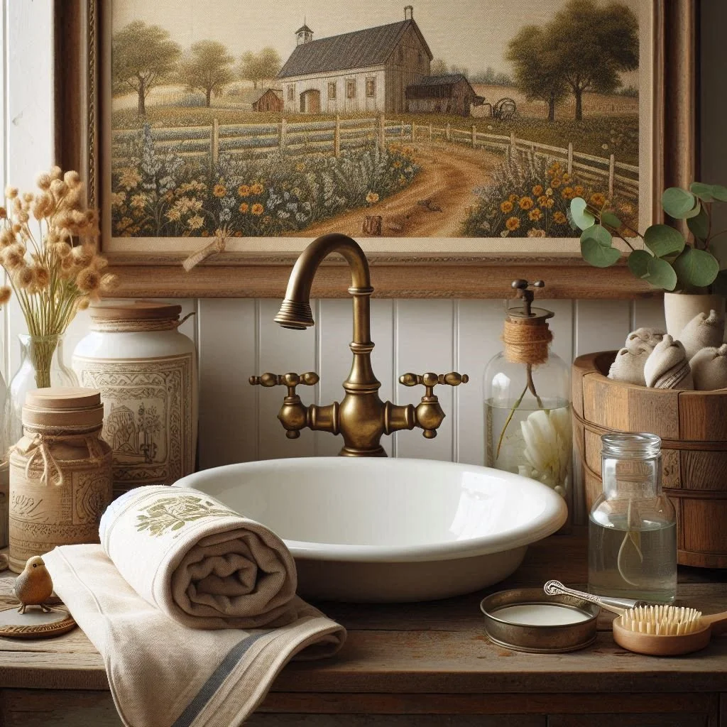 View of 15 Rustic Farmhouse Bathroom Ideas for Cozy Charm