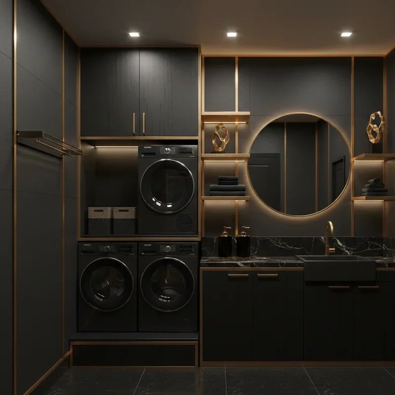 Black Laundry Room Ideas