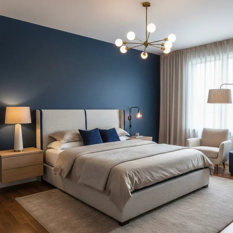 Navy Blue and Beige Bedroom Ideas