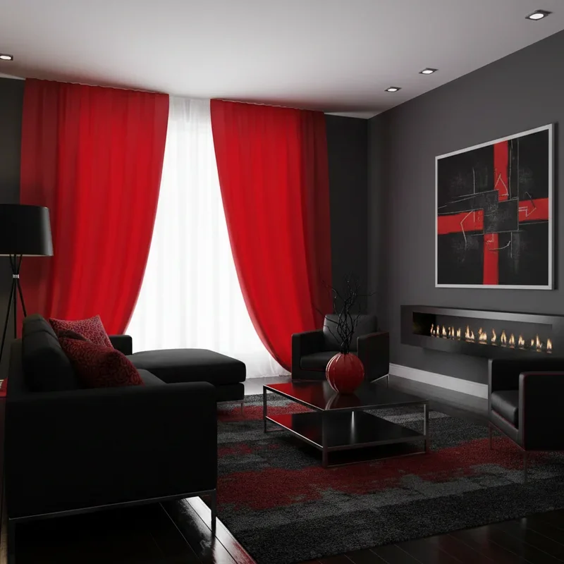 Black and Red Living Room Ideas