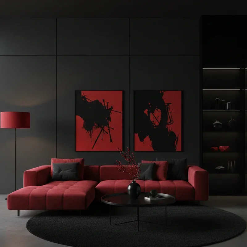 Black and Red Living Room Ideas