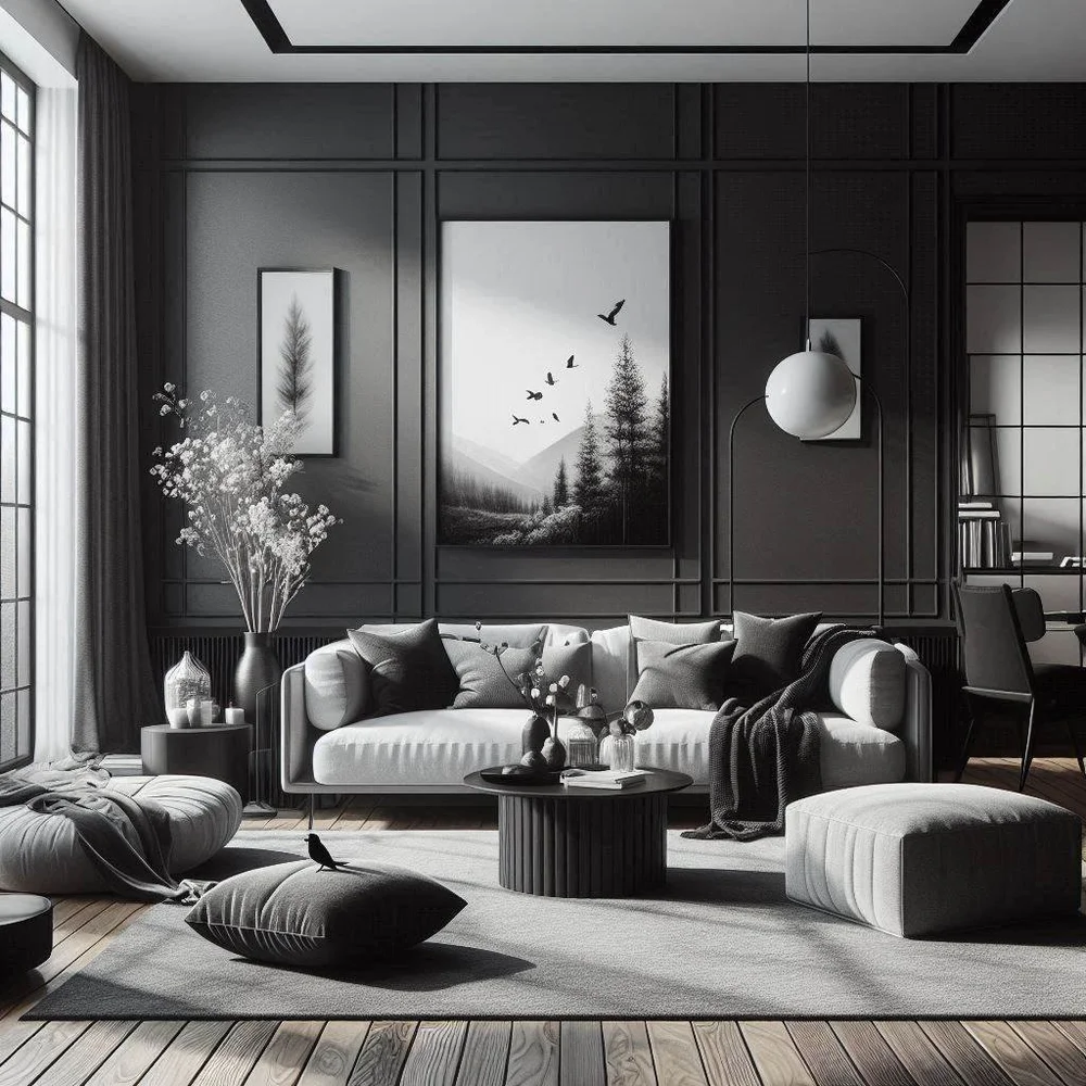 15 Black, White, and Grey Living Room Ideas