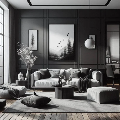 15 Black, White, and Grey Living Room Ideas