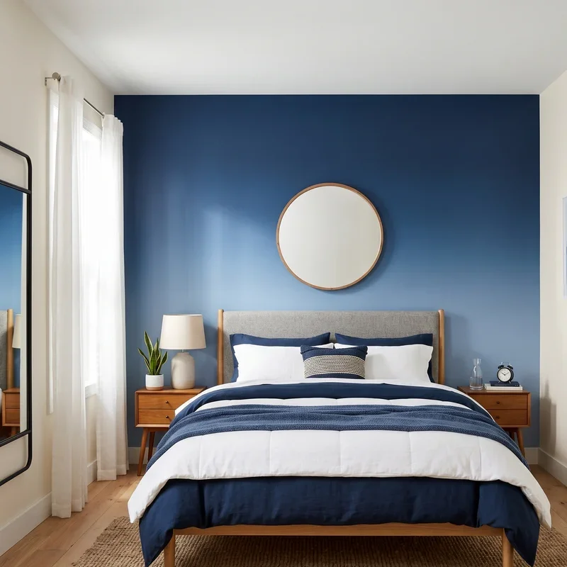 Navy Blue Accent Wall Bedroom Ideas