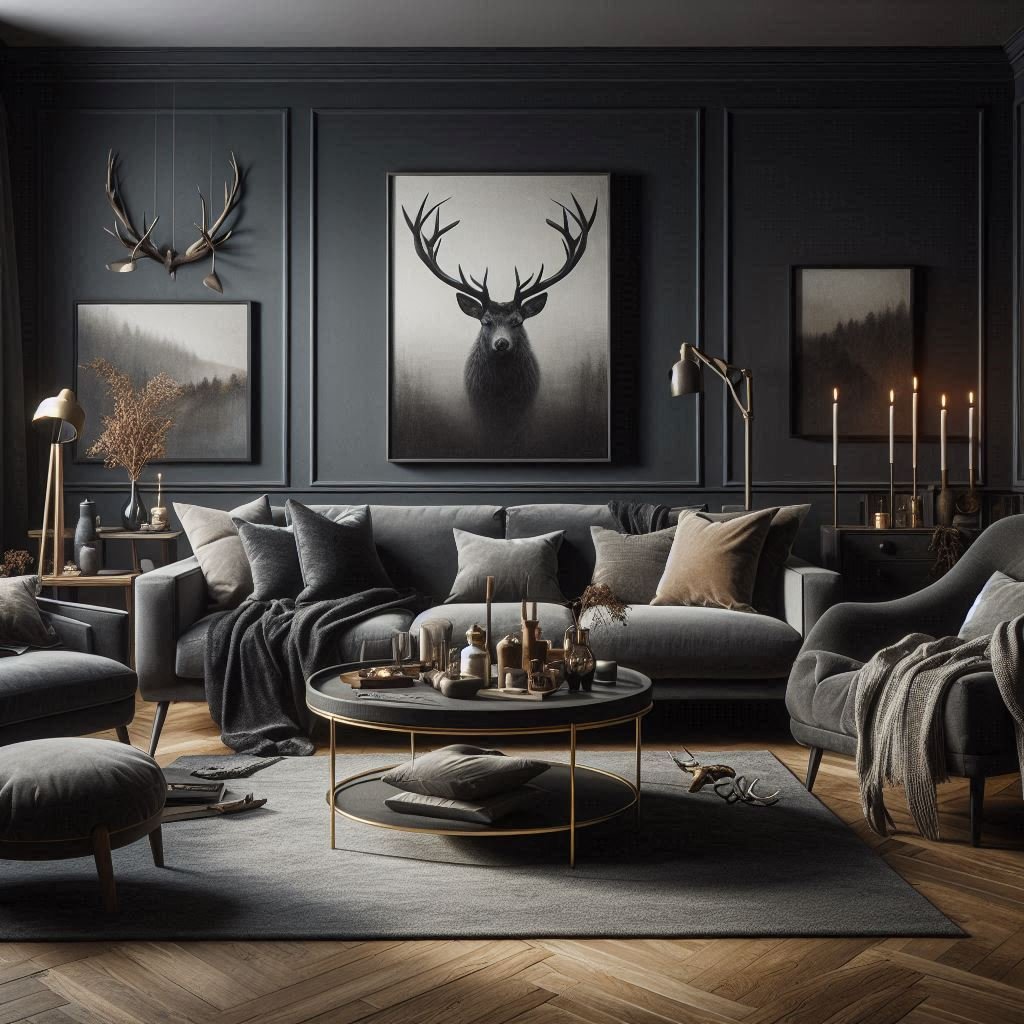 Dark living room ideas discount